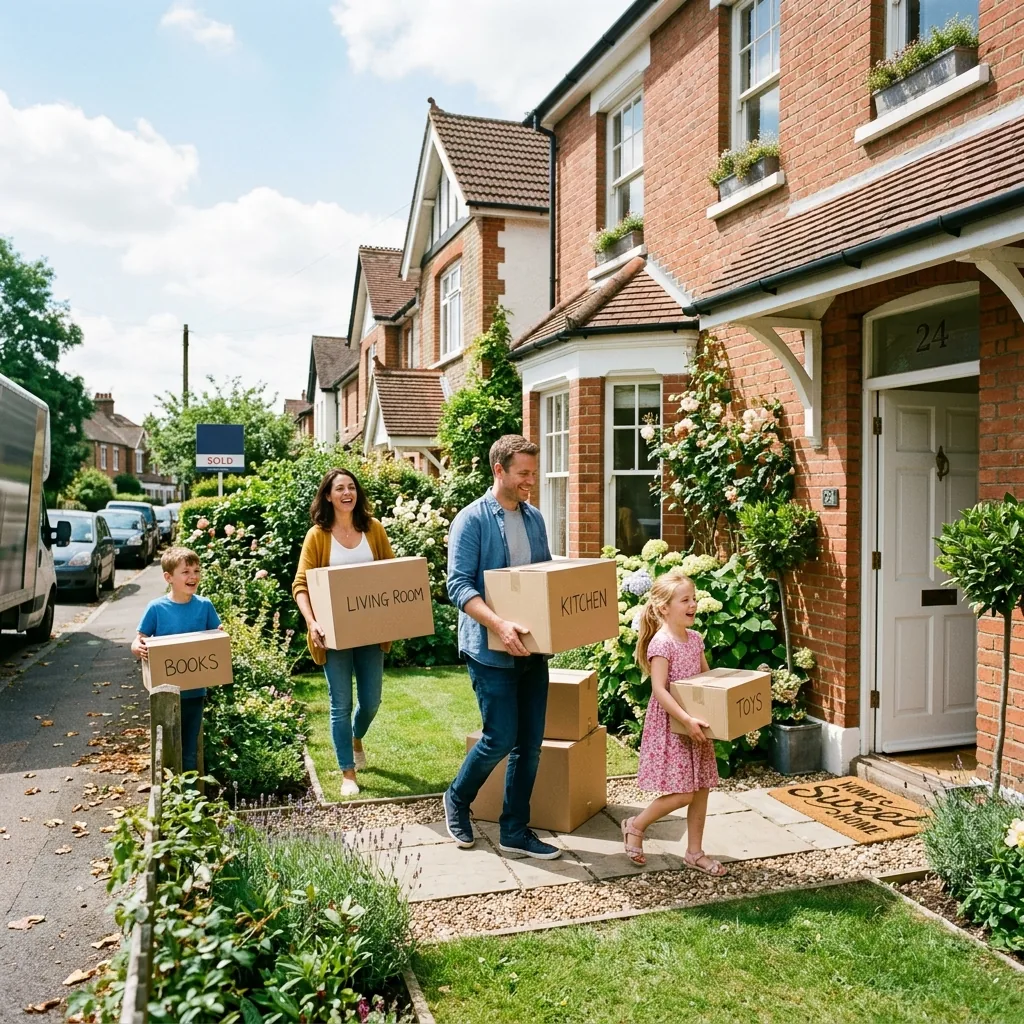 Family moving into their new home