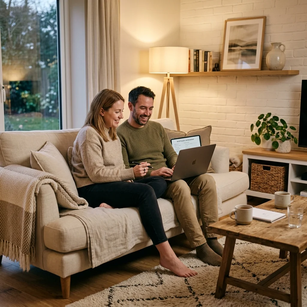 Couple reviewing remortgage options together