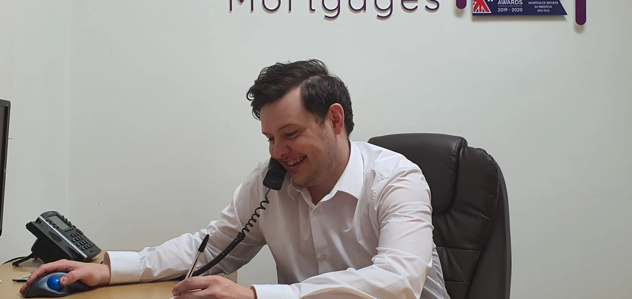 Steven on the phone, Simply Mortgages